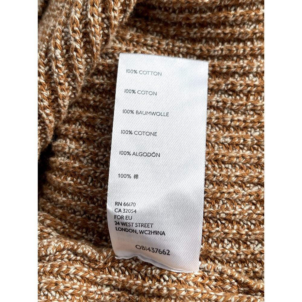 Free People Beach Sz L Freya Ribbed Sweater Tan Cotton Boxy Cropped Boho Casual - Picture 10 of 10